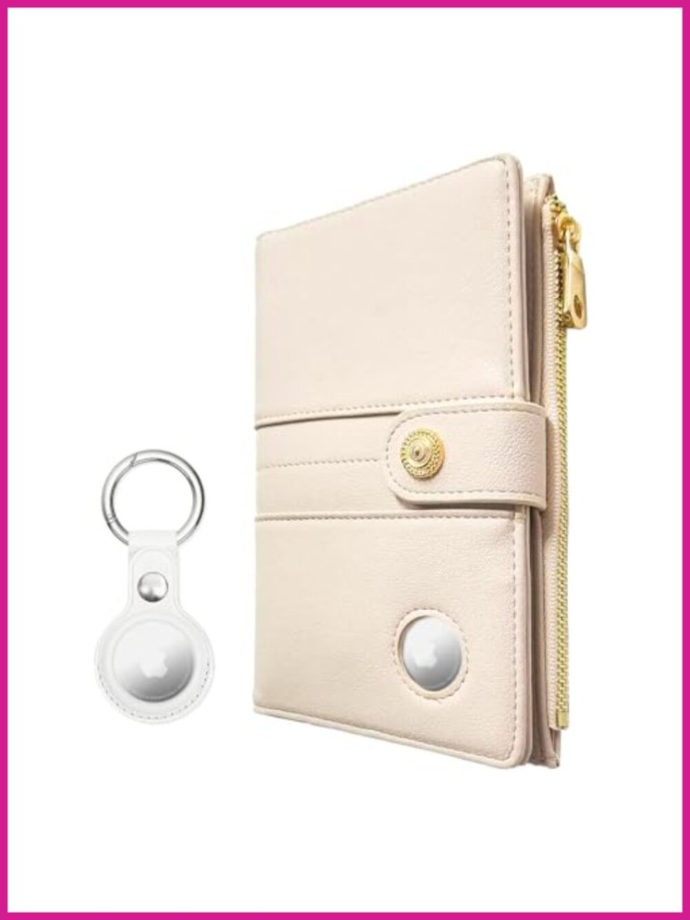 RFID Passport Holder with Airtag Slot Faux Leather Travel Wallet